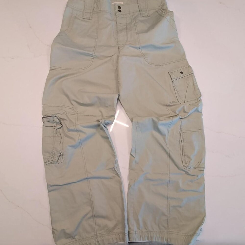 Urban Outfitters Sz L Green Aisha Cargo Wide Leg Pants Women’s Casual Pockets